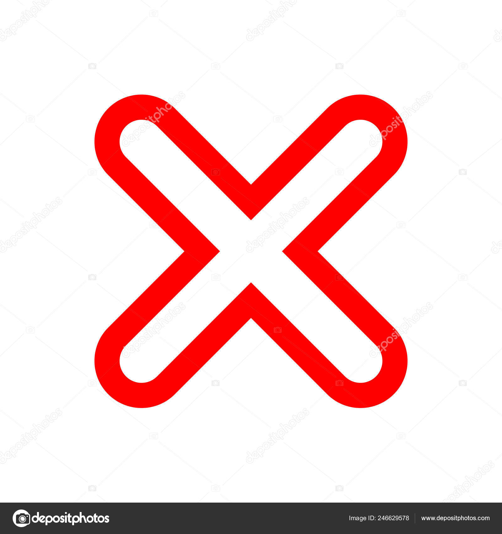 Free Red Cross Check Mark clipart - Download in Illustrator