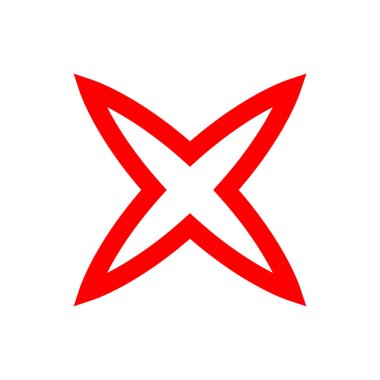 Onay işaretleri - Kızıl Haç simgesi basit anahat - illüstrasyon vektör