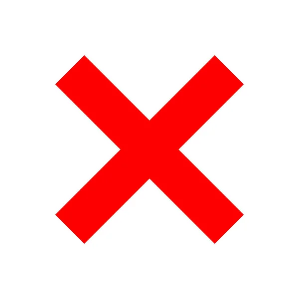 Häkchen Symbol Rotes Kreuz Einfach Vektorillustration — Stockvektor
