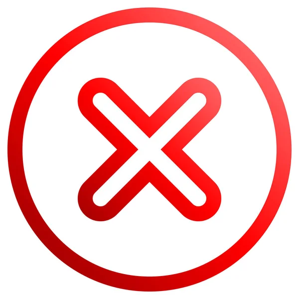 Marcas Verificación Contorno Gradiente Rojo Icono Cruz Dentro Del Círculo — Vector de stock