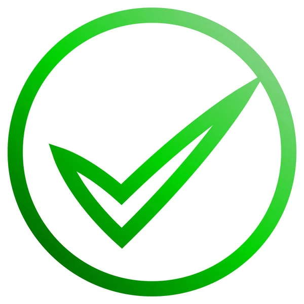 Marcas Verificación Contorno Gradiente Verde Icono Marca Dentro Del Círculo — Archivo Imágenes Vectoriales