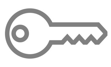 Anahtar simgesi simge - kırmızı basit anahat, izole - vektör