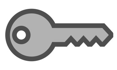 Anahtar simgesi simge - anahat ile izole kırmızı - vektör