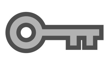 Anahtar simgesi simge - anahat ile izole kırmızı - vektör