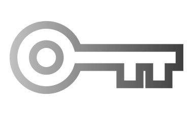 Anahtar simgesi simge - kırmızı degrade anahat, izole - vektör