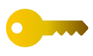 Anahtar simgesi simgesi - altın gradyan, izole - vektör