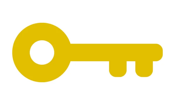 Ícone de símbolo chave - dourado simples, isolado - vetor — Vetor de Stock