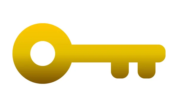 Ícone de símbolo chave - gradiente dourado, isolado - vetor — Vetor de Stock