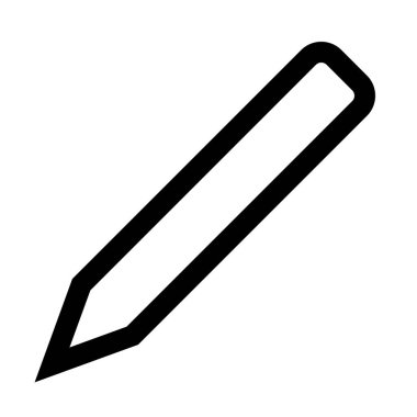 Kalem sembol simge - siyah basit anahat, izole - vektör