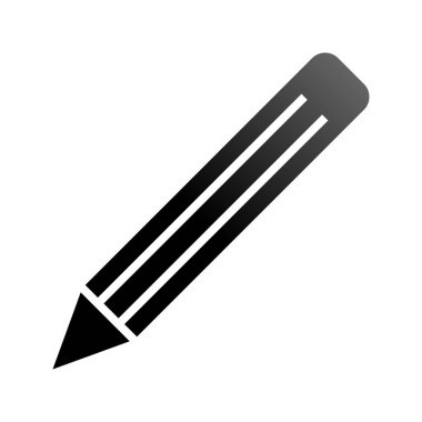 Kalem simgesi simgesi - siyah degrade, izole - vektör