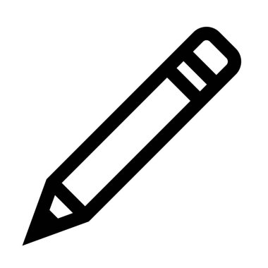 Kalem sembol simge - siyah basit anahat, izole - vektör