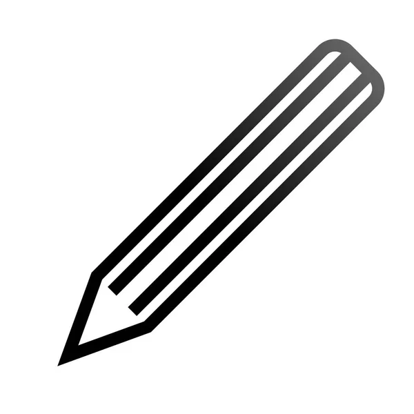 Pencil symbol ikon - svart lutning kontur, isolerade - vektor — Stock vektor