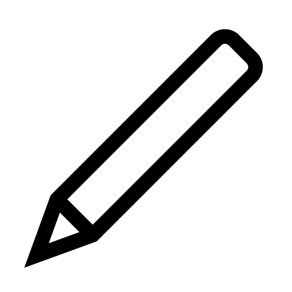 Символ карандаша - черный простой контур, изолированный - вектор — стоковый вектор