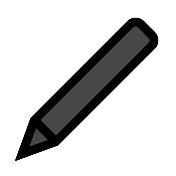 Pencil symbol icon - black simple with outline, isolated - vecto — Stock Vector