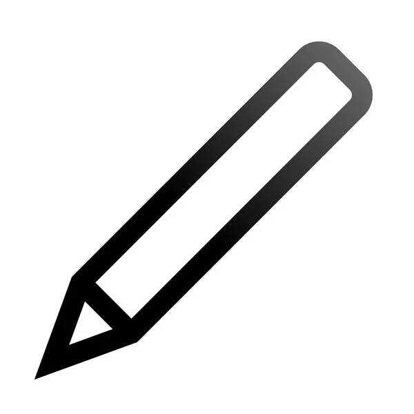 Icône symbole crayon - contour dégradé noir, isolé - vecteur — Image vectorielle