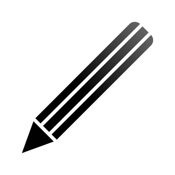 Icône symbole crayon - dégradé noir, isolé - vecteur — Image vectorielle