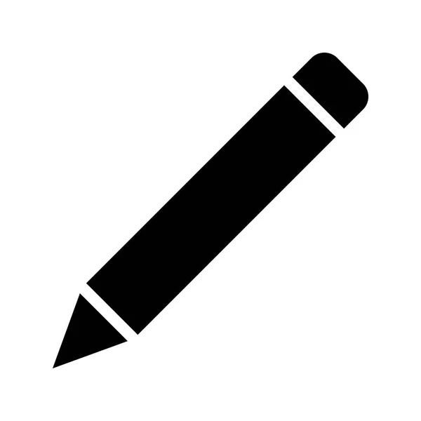 Icône symbole crayon - noir simple, isolé - vecteur — Image vectorielle
