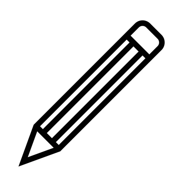 Μολύβι σύμβολο εικονίδιο - μαύρο απλό περίγραμμα, απομονωμένη - διάνυσμα — Διανυσματικό Αρχείο