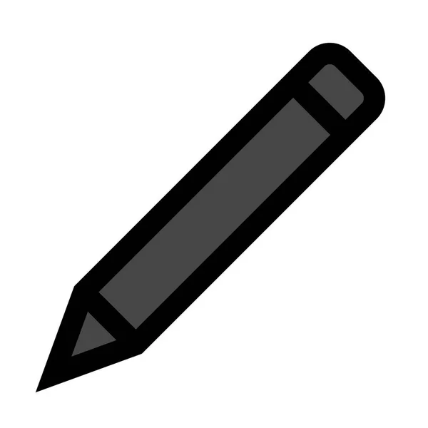 Ceruza szimbólum ikon - fekete egyszerű vázlatot, elszigetelt - vecto — Stock Vector