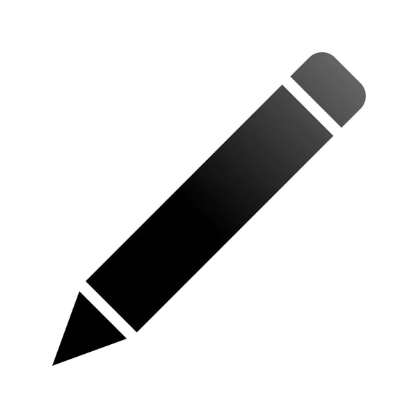 Pencil symbol icon - black gradient, isolated - vector — Stock Vector