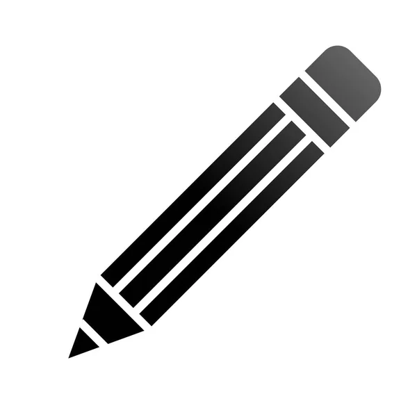 Μολύβι σύμβολο εικονίδιο - μαύρο ντεγκραντέ, απομονωμένη - διάνυσμα — Διανυσματικό Αρχείο