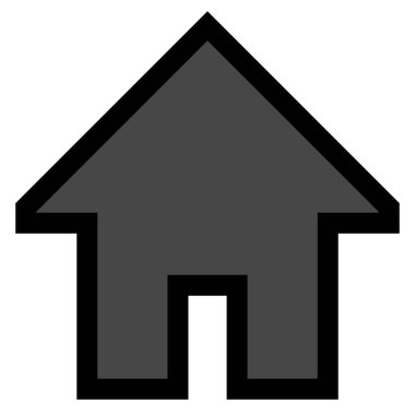 Ana sayfa sembol simge - izole anahatla siyah basit - vektör