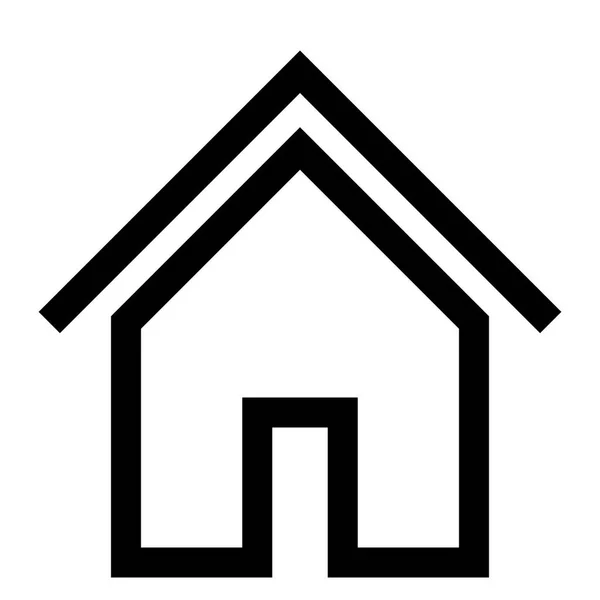Home simbolo icona - nero semplice contorno, isolato - vettore — Vettoriale Stock