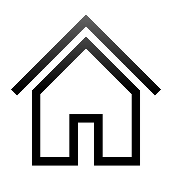 Icône du symbole d'accueil - contour dégradé noir, isolé - vecteur — Image vectorielle