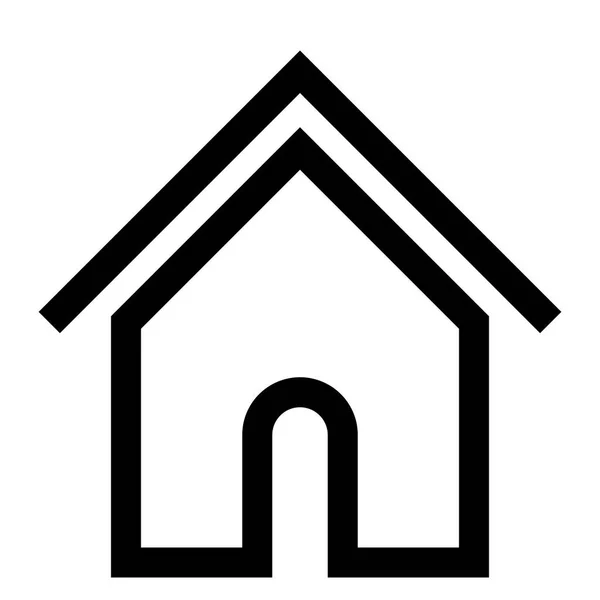 Domácí symbol ikonu - černá jednoduchou osnovu, izolované - vektor — Stockový vektor