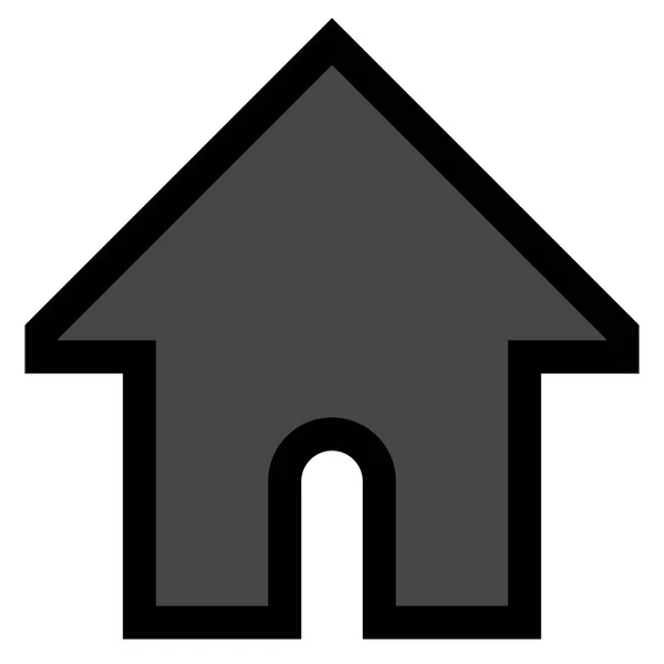 Ícone de símbolo Home - preto simples com contorno, isolado - vetor — Vetor de Stock