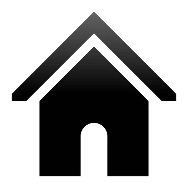 Domácí symbol ikonu - černé přechodu, izolované - vektorové — Stockový vektor