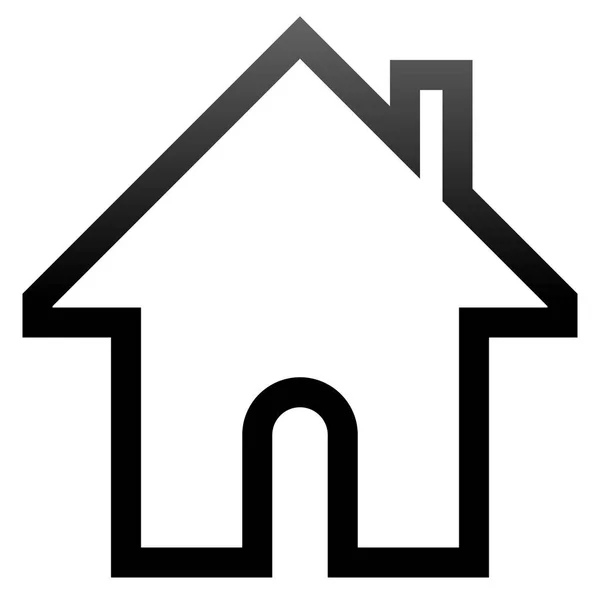 Ícone de símbolo de casa - contorno gradiente preto, isolado - vetor — Vetor de Stock