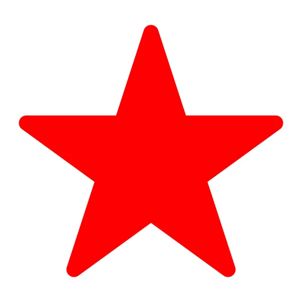 Sternsymbol-Symbol - rot einfach, 5 spitz abgerundet, isoliert - vec — Stockvektor