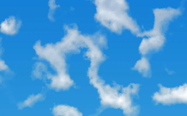 Bewolkte blauwe hemel - witte wolken — Stockfoto