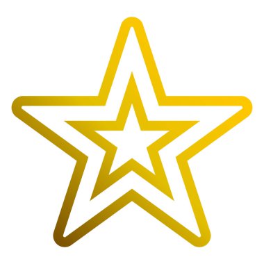 Yıldız sembolü simgesi - altın içi boş degrade anahat, 5 rou çekti.