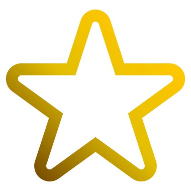 Yıldız sembol simge - altın gradyan anahat, 5 yuvarlak, işaret ben