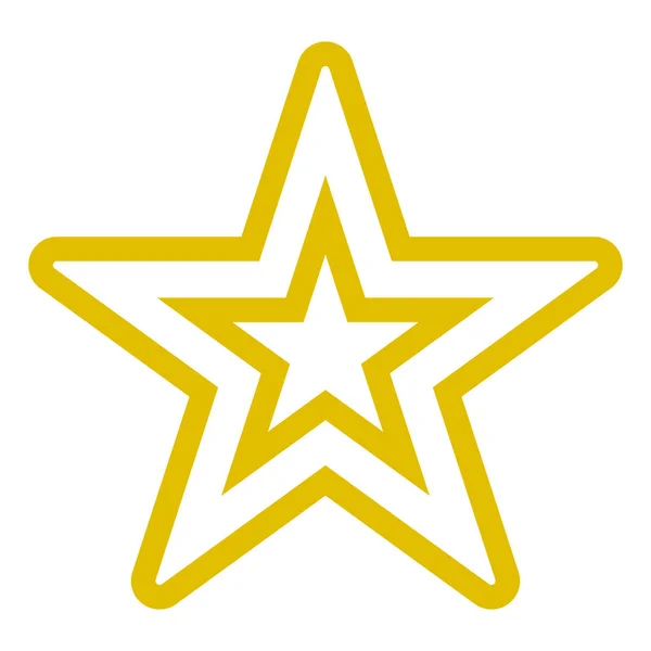 Ícone de símbolo de estrela - contorno oco simples dourado, 5 redondo pontiagudo —  Vetores de Stock