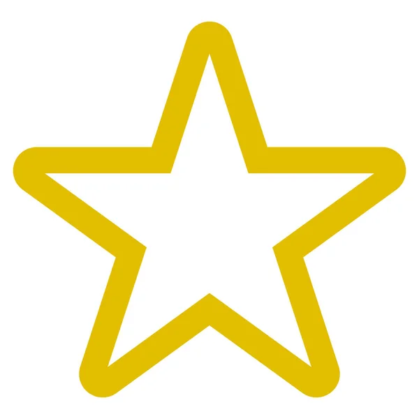 星符号图标-金色简单的轮廓, 5 尖圆形, iso — 图库矢量图片