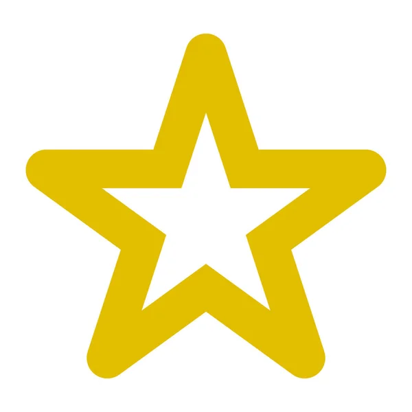 Ícone de símbolo de estrela - oco simples dourado, 5 pontas arredondadas, isol —  Vetores de Stock