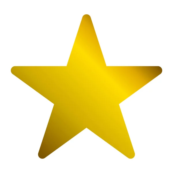 Icono del símbolo de la estrella - gradiente dorado, 5 puntas redondeadas, aisladas — Vector de stock