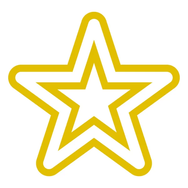 Icône symbole étoile - contour creux simple doré, 5 rond pointu — Image vectorielle