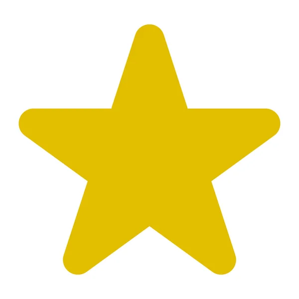 Sternsymbolsymbol - golden einfach, 5-spurig abgerundet, isoliert - — Stockvektor