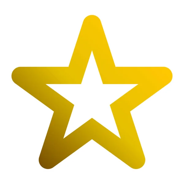 Sternsymbolsymbol - goldener Hohlverlauf, 5 spitz abgerundet, ist — Stockvektor