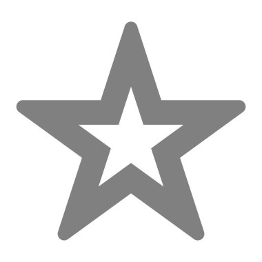 Star sembol simge - basit içi boş, 5 gri sivri yuvarlak, isolat