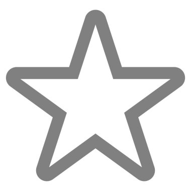 Yıldız sembolü simgesi - gri basit anahat 5 yuvarlak, işaret Isola