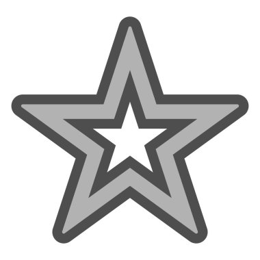 Yıldız sembolü simgesi - gri basit boş konturlu, 5 ro çekti.