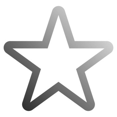 Yıldız sembolü simgesi - gri degrade anahat 5 yuvarlak, işaret ISO