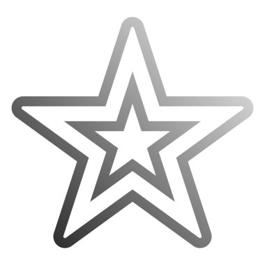 Yuvarlak 5 yıldız sembolü simgesi - gri içi boş degrade anahat, işaret