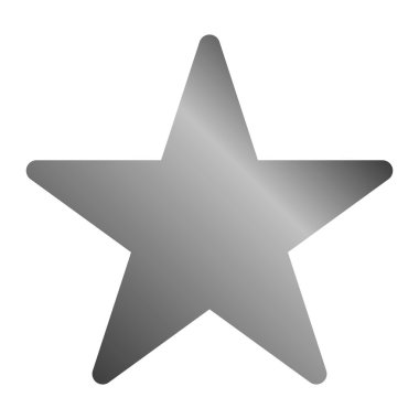 5 yuvarlak, sivri uçlu yıldız sembolü simgesi - gri degrade, izole - 