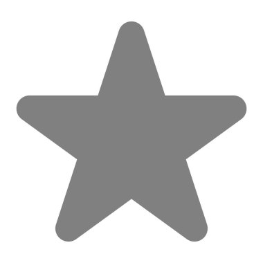 Yıldız sembolü - gri basit, 5 yuvarlak, işaret izole simge - ve